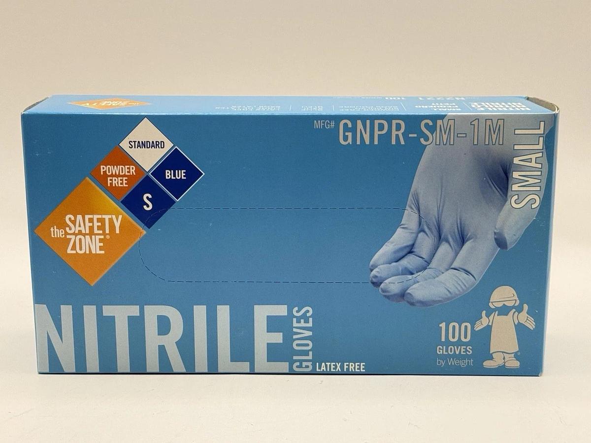 Used The Safety Zone N2212 Nitrile Gloves Small S Blue Latex-Free GNPR-SM-1M – New