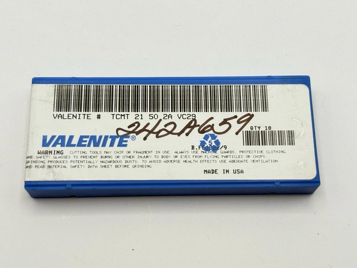 Used Valenite Tungsten Carbide Inserts TCMT 21.50 2A VC29