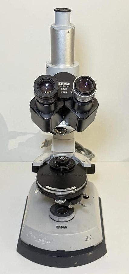 Used Carl Zeiss Trinocular Phase Contrast Microscope