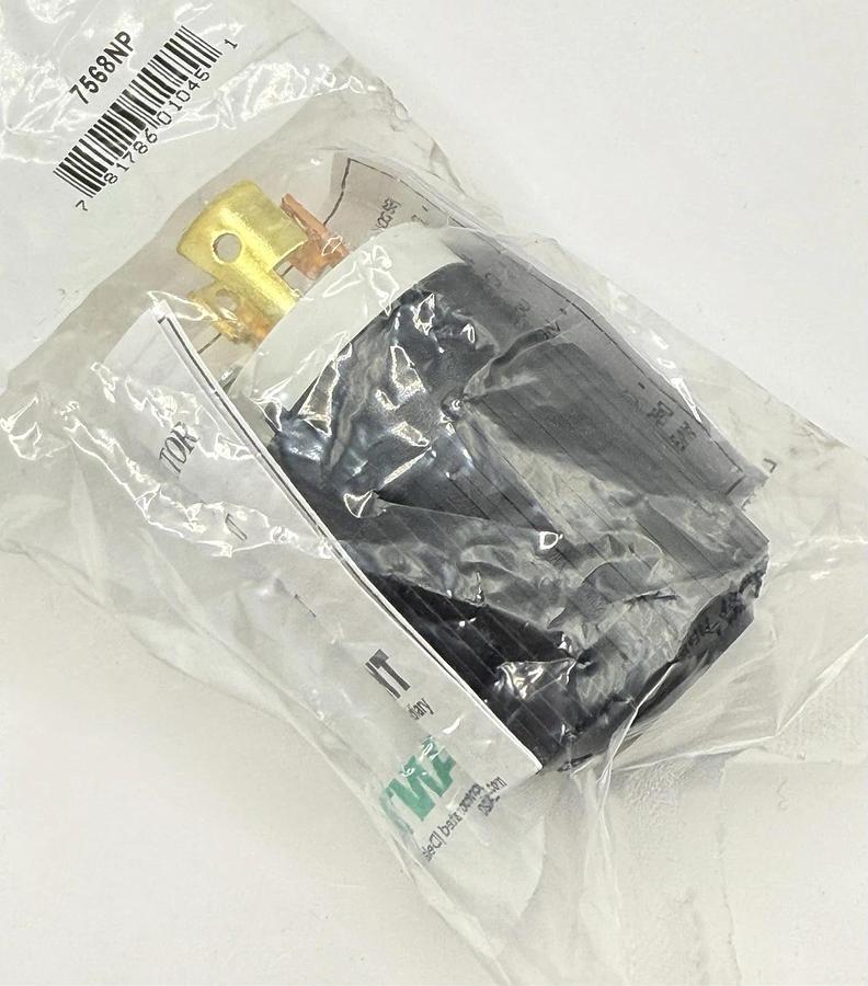 Used NEW Qty: 1  BRYANT Locking Plug 3 Pole 3 Wire Non-Grounding  Model: 7568NP