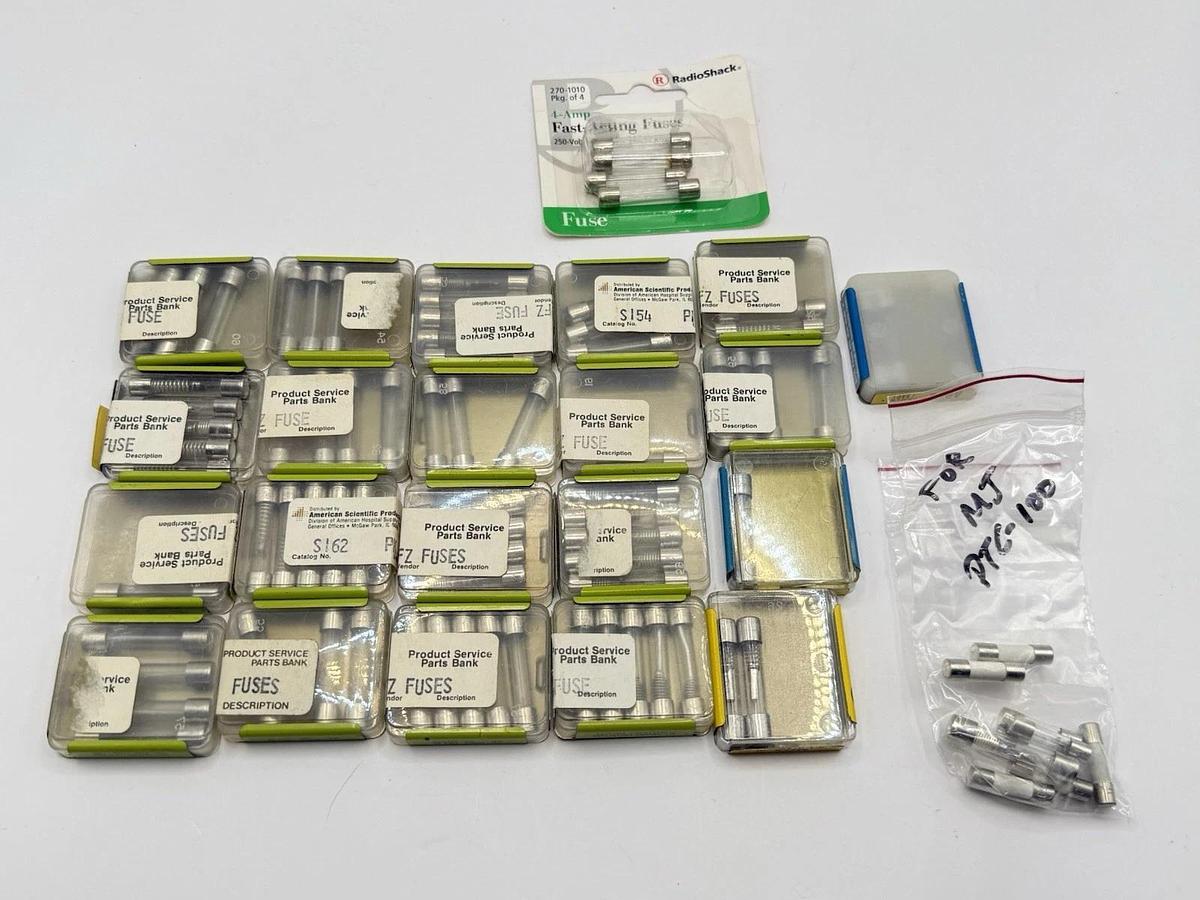 Used Large Lot of 24 packs of Vintage Mini Buss Fuses & Littlefuse Fuses
