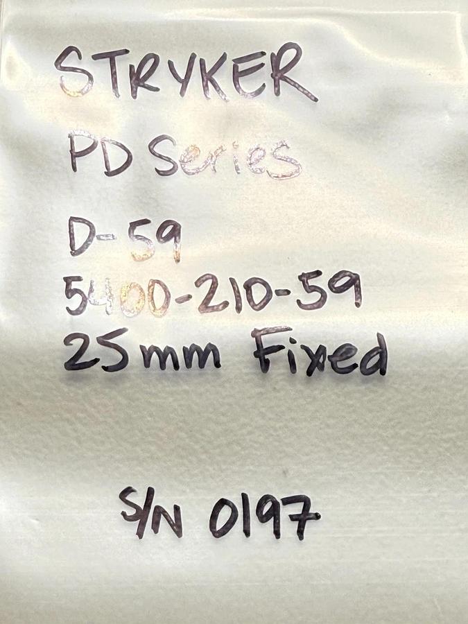 Used Stryker 5400-210-59 PD Series Fixed Duraguard 25mm