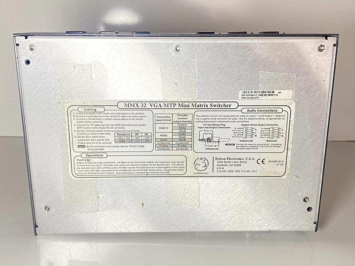 Used Extron MMX 32 VGA MTP Mini Matrix Switcher