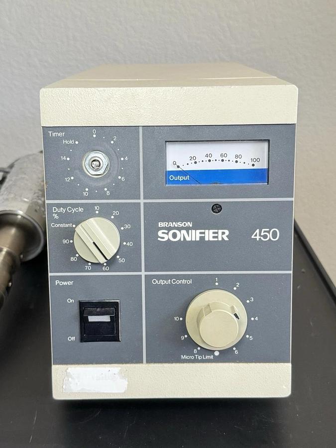 Used Branson Ultrasonics Sonifier 450 Ultrasonic Cell Disruptor with Horn