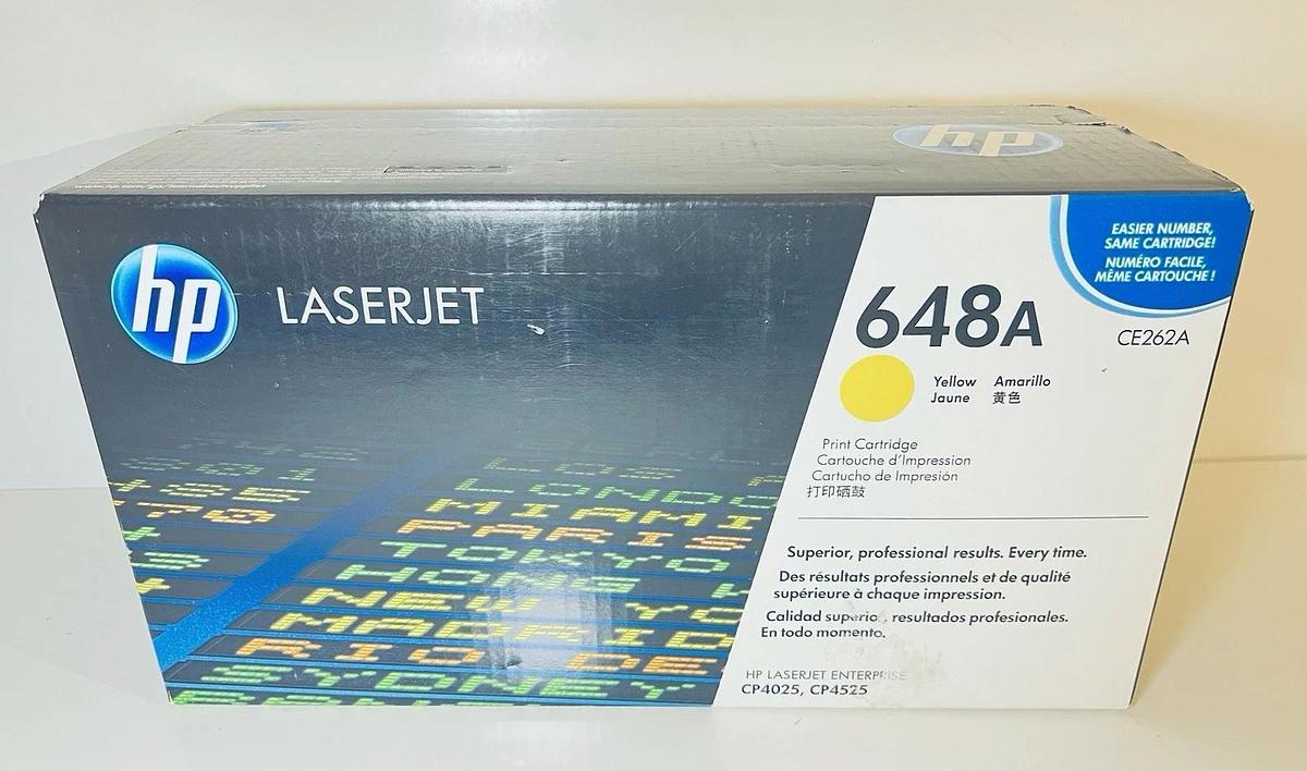 Used NEW Genuine HP LaserJet Toner Cartridge 648A (CE262A) Amarillo / Yellow