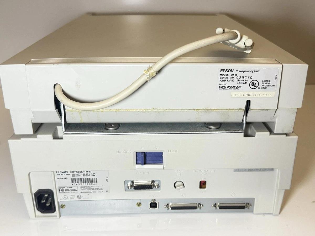 Used EPSON Expression 1680 Scanner G780B / Epson Transparency Unit EU-35