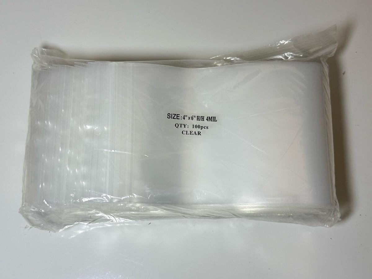 Used 100pcs 4" x 6" H/H Heavy Duty 4Mil Clear Plastic Baggies Bags