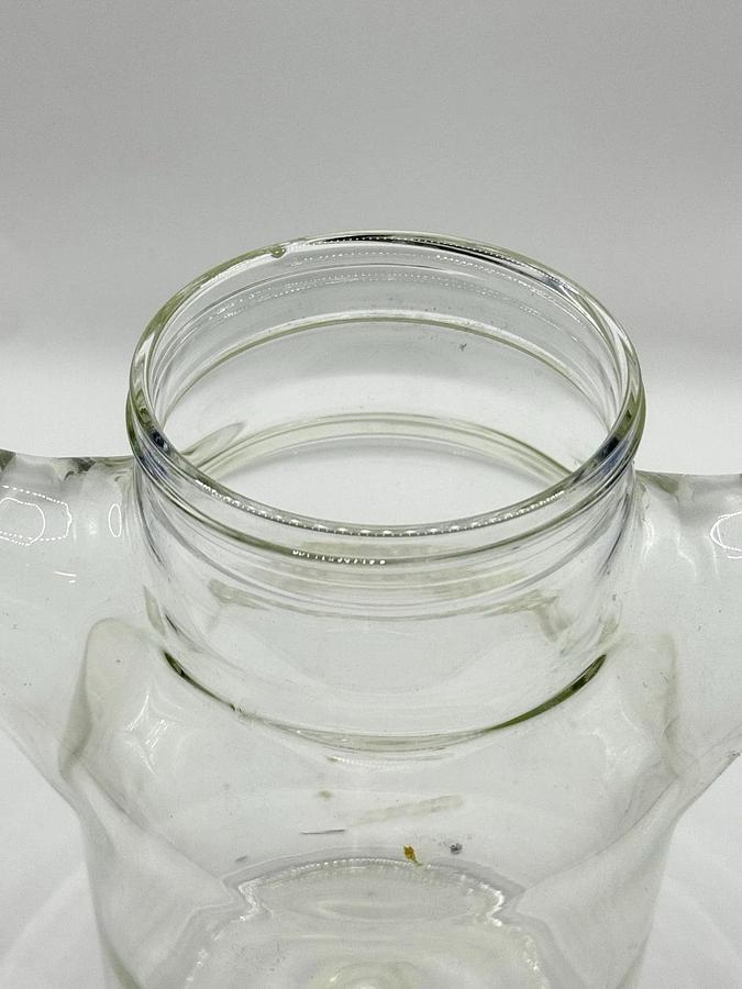 Used Corning Reuseable Large Glass Flask 1000ml w/ Dual Inlets with Schott caps