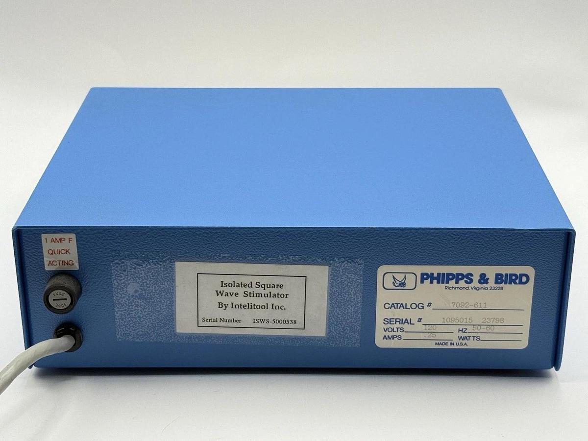 Used Phipps & Bird Isolated Square Wave Stimulator by Intelitool Inc. Model: 7092-611
