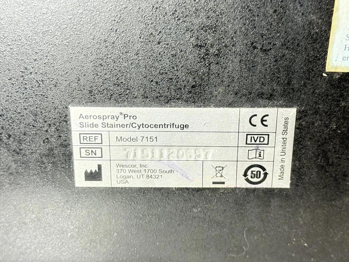 Used Elitech Aerospray Pro 7151 Cytology Centrifuge Slide Stainer Cytocentrifuge
