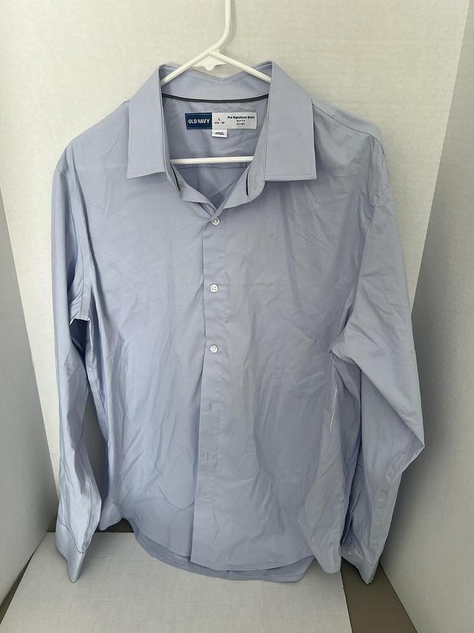 Old Navy Shirt Mens Large Slim Fit Signature Stretch Button Up - Never Worn