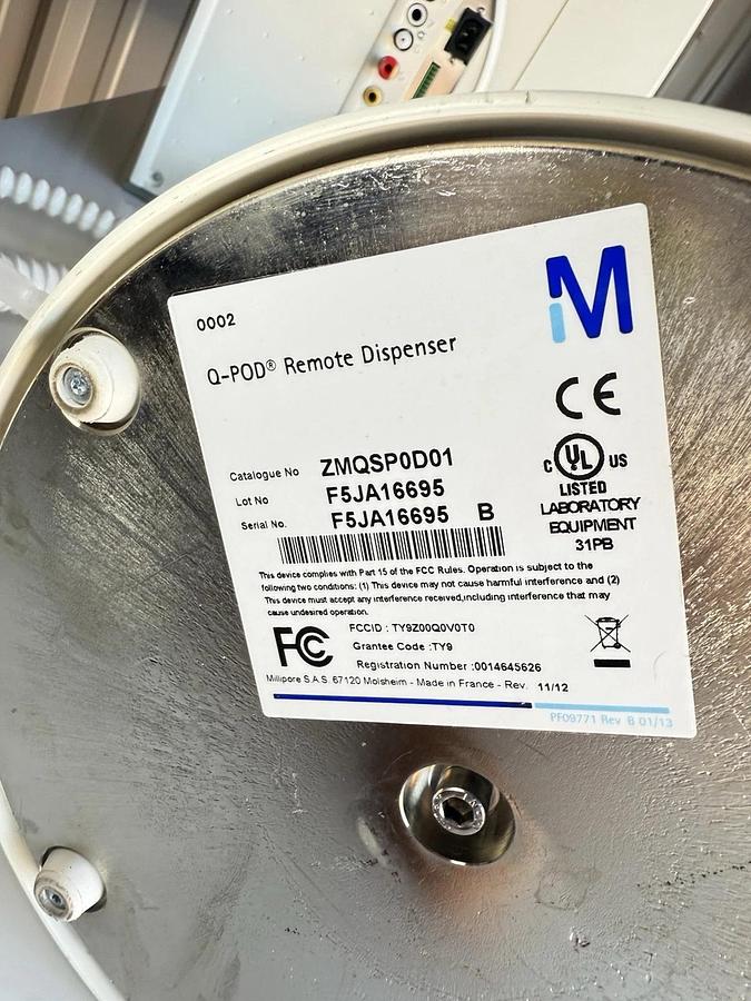 Used Millipore Milli-Q Advantage A10 Water Purification System w/ Q-Pod