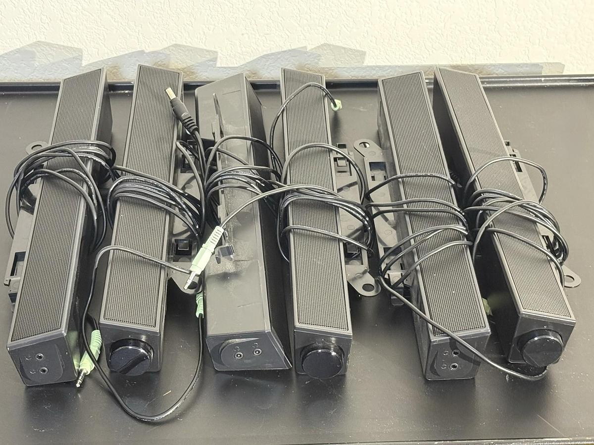 Used Lot 6 Dell AX510 Computer Multimedia Speakers Mounts on Monitor