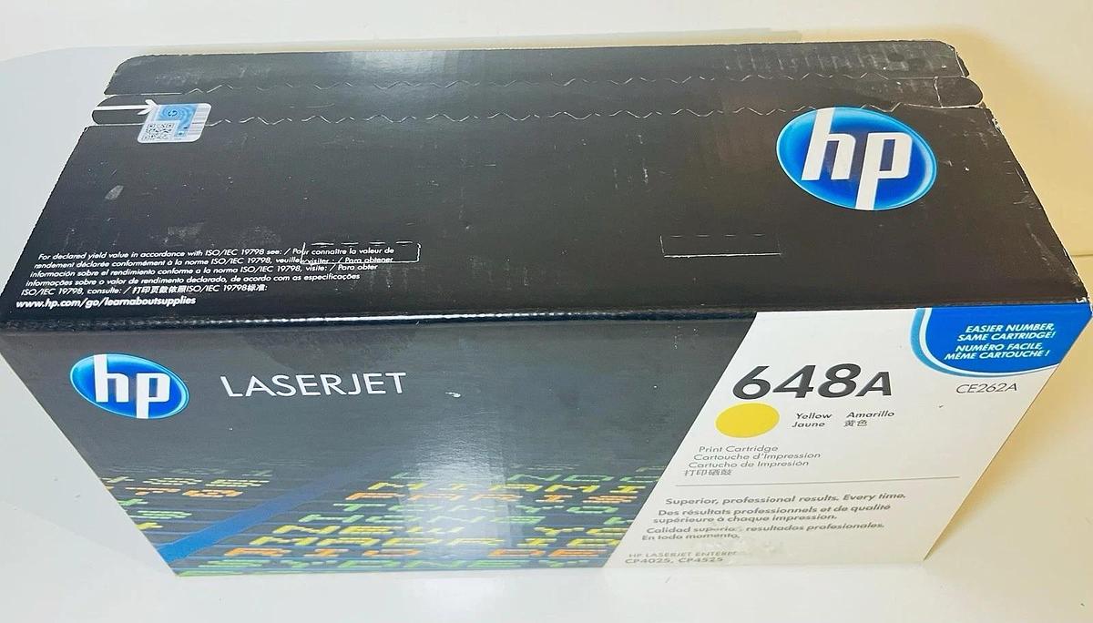 Used NEW Genuine HP LaserJet Toner Cartridge 648A (CE262A) Amarillo / Yellow
