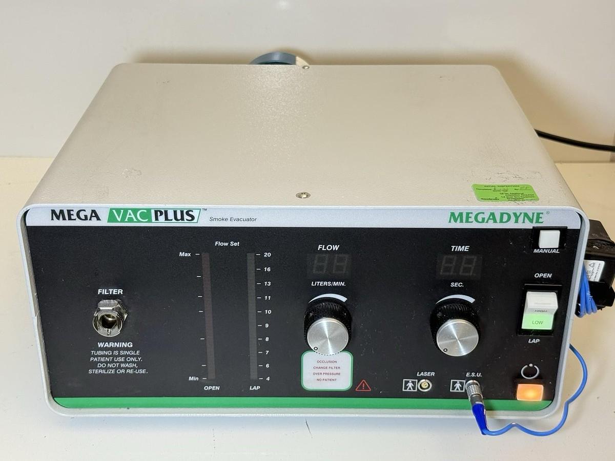 Used MegaDyne Mega Vac Plus Smoke Evacuator 350-D With Charcoal Filter Ref: 2220J