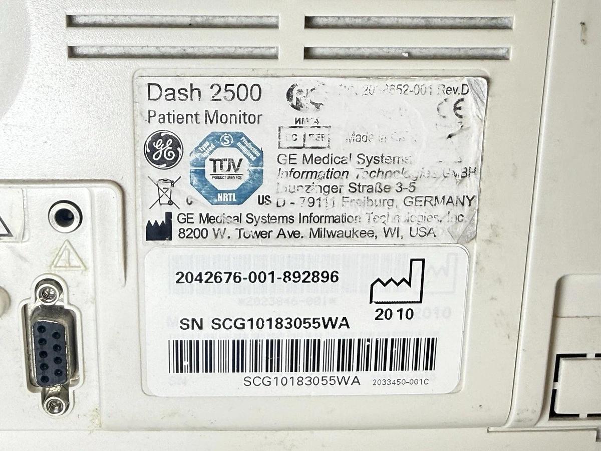 Used GE Datex-Ohmeda Dash 2500 Monitor