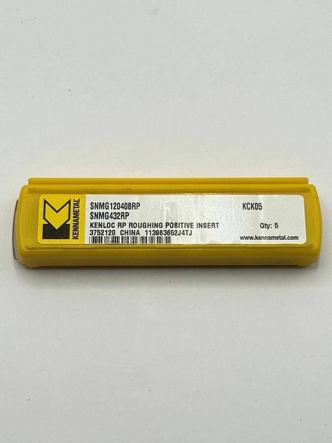Used 5pcs KENNAMETAL SNMG120408RP (3752120) KCK05 Carbide Turning Insert – Roughing