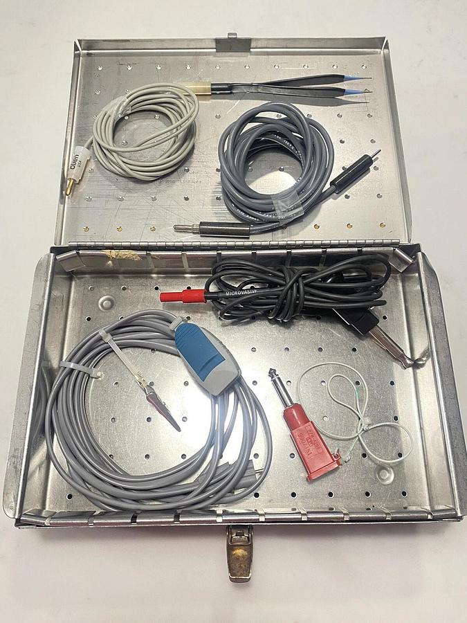 Used Lot of 8 Olsen OEI Surgical Cables – Replacement Parts - with Stryker Case