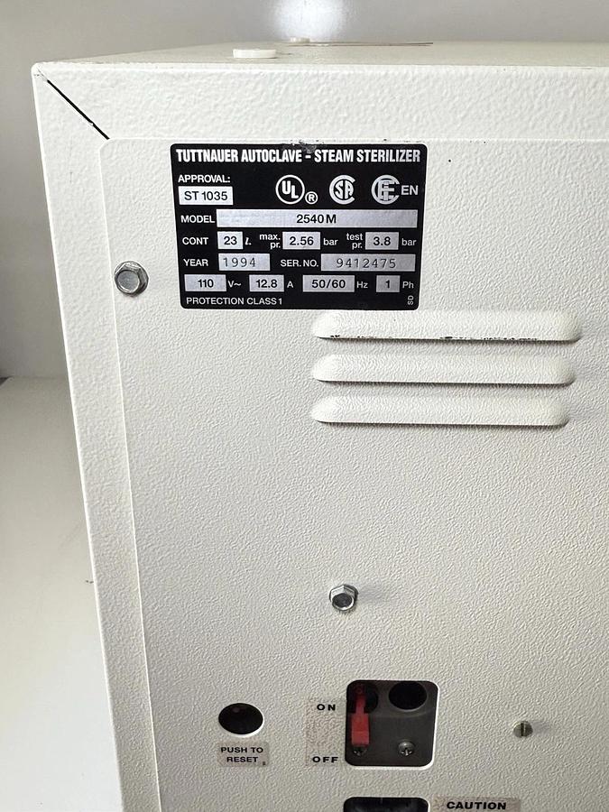 Used Tuttnauer 2540M Autoclave Sterilizer – Benchtop Steam Sterilizer 23L