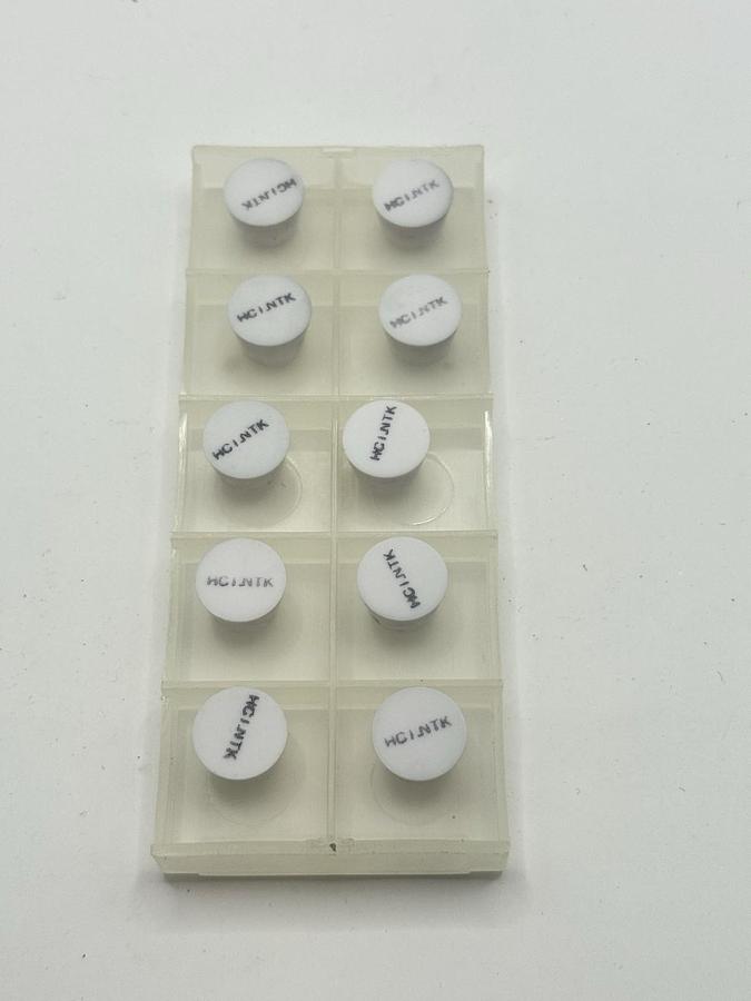 Used NTK Turning Inserts white Ceramic HC1RRGN250-ENC