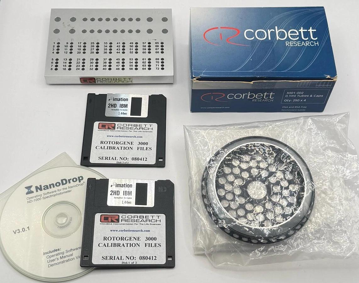 Used Corbett Research RG-3000 Rotor-Gene Real Time PCR Cycler Lab + Software manuals