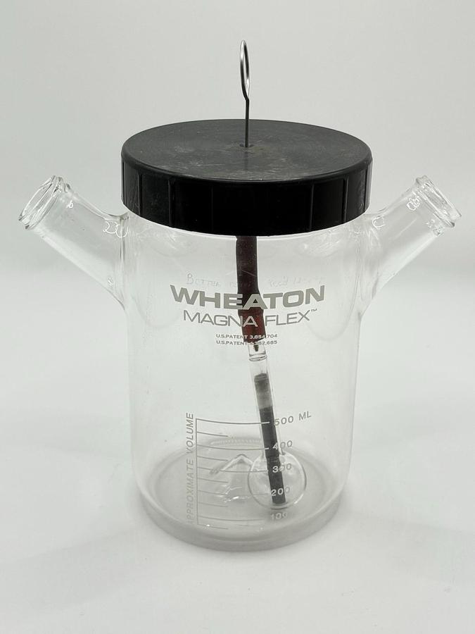 Used WHEATON 500ml MAGNA FLEX™ Microcarrier Spinner Lab Glass Flask 3.654.704