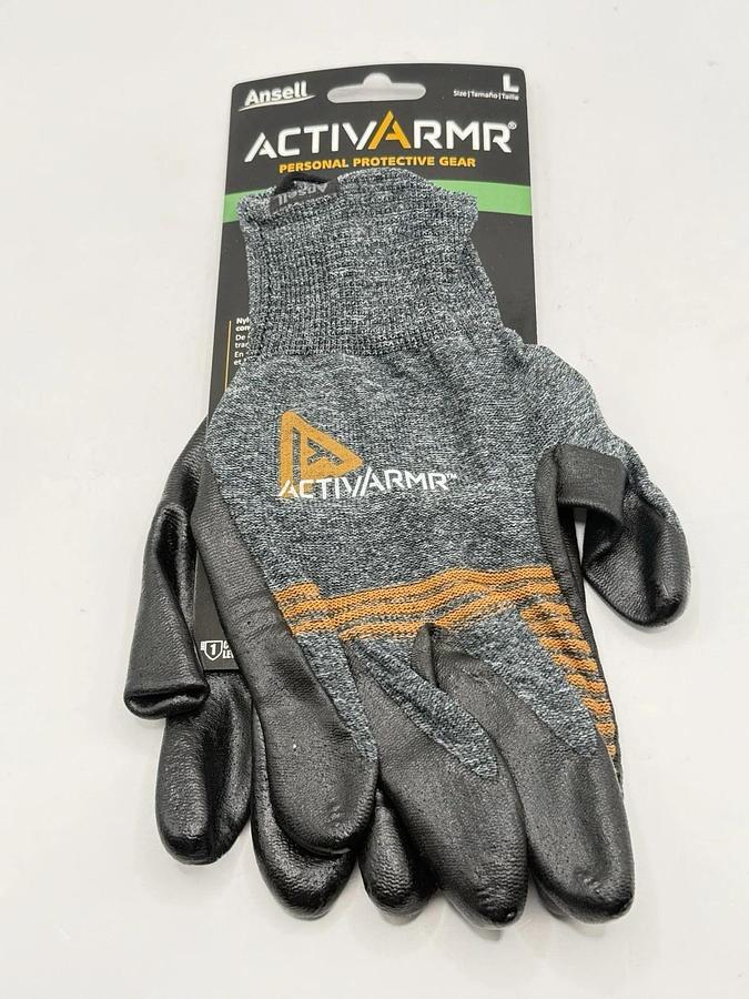 Used NEW 6 Pairs ANSELL Activarmr 97007 Light Duty Work Gloves - Size: L / Large
