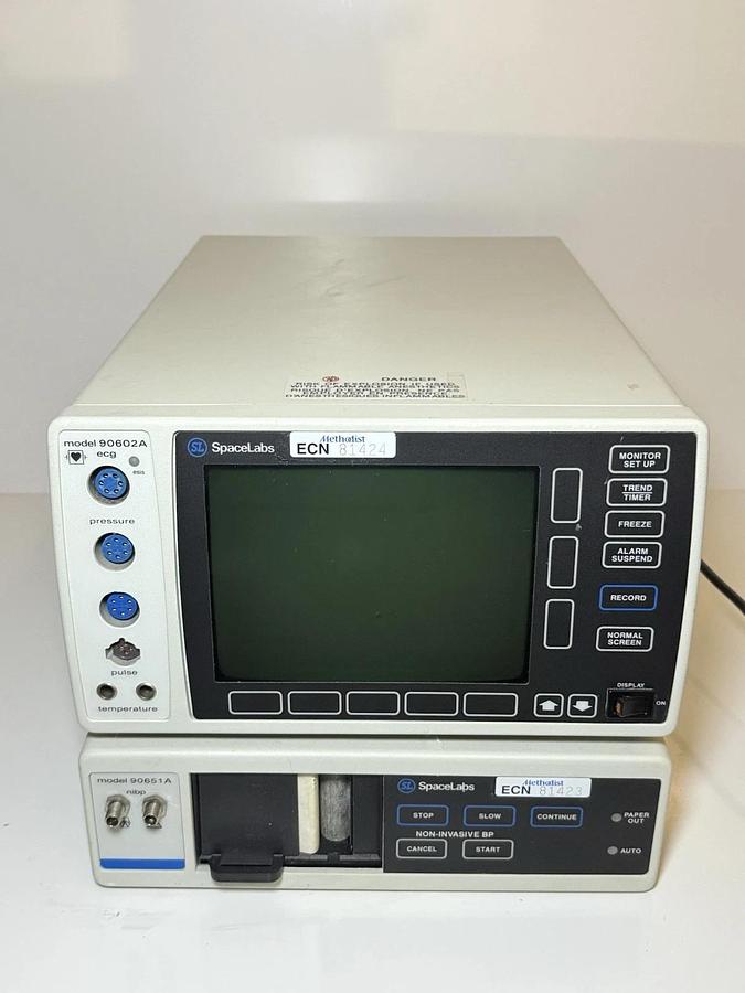 Used SpaceLabs 90602A Monitor w/ 90651A-03 Printer