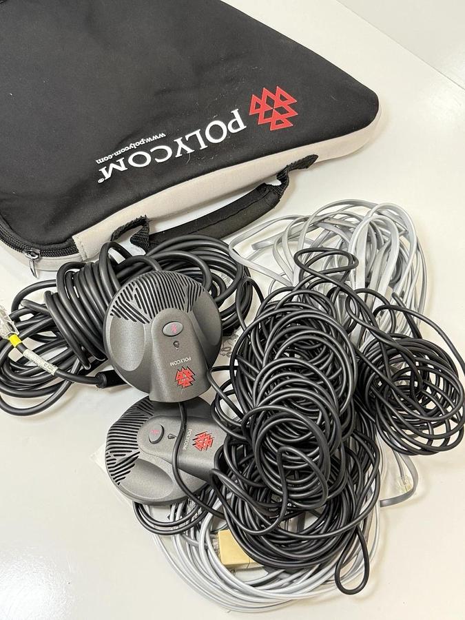 Used Polycom Voice Station 300 Conference Phone w/ Accessories