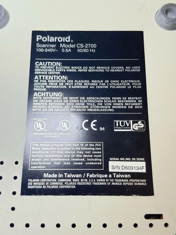 Used Polaroid CS-2700 SprintScan 35 Film Slide Scanner