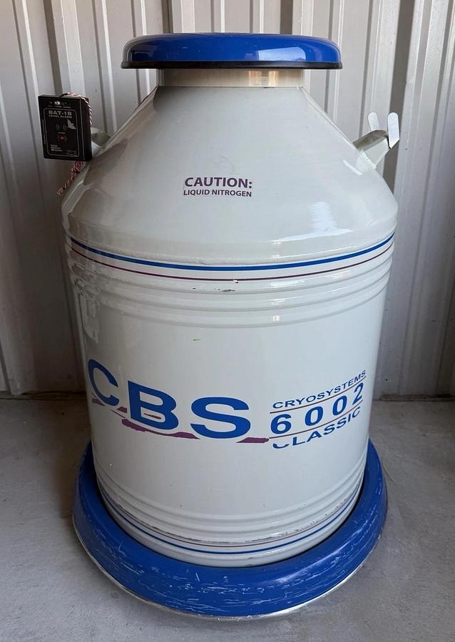Used CBS Cryosystems 6002 Classic 175 Liter Nitrogen Tank w/ BAT-1B Level alarm