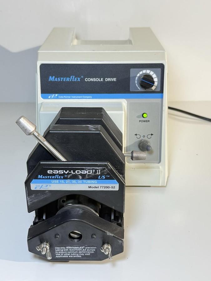 Used Masterflex L/S Console Drive 7520-60 with 2 x Easy-Load II Pump Heads 77200-52