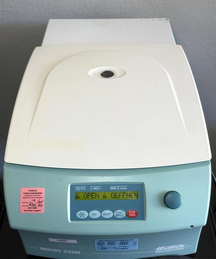 Used Hettich Zentrifugen MIKRO 200R Refrigerated Centrifuge