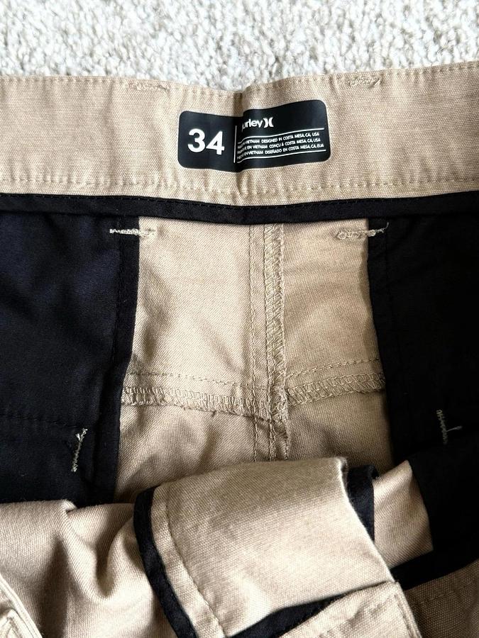 Used HURLEY Shorts Mens Size 34 Khaki