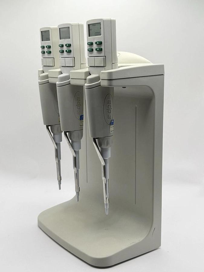 Used Rainin EDP3 Plus Pipettes 1-10 uL with Charging Stand E3 Rapid Charge USA