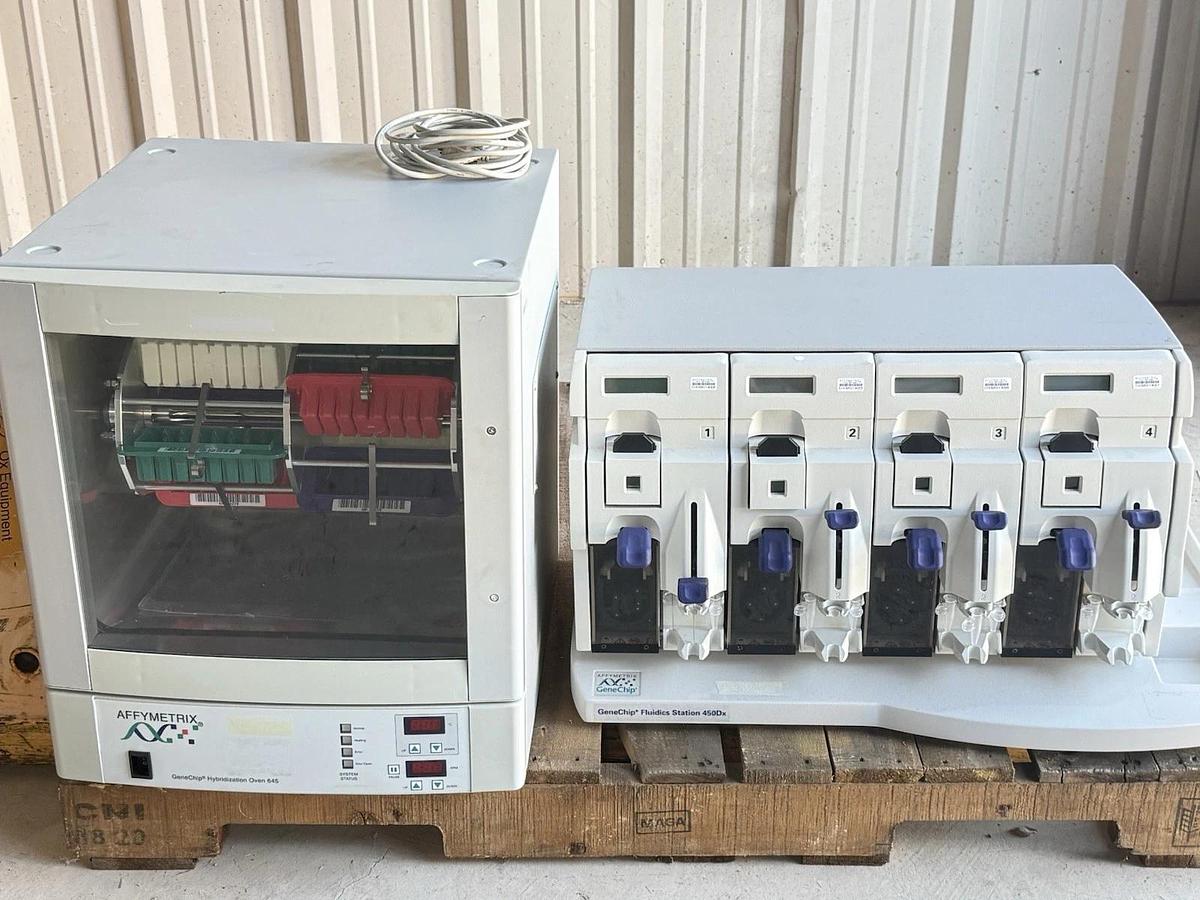 Used Affymetrix GeneChip Fluidics Station 450 Dx & Hybridization Oven 645