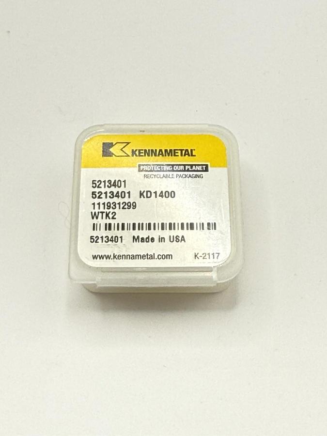 Used New 1pcs KENNAMETAL 111931299 WTK2 Carbide Insert 5213401 KD1400