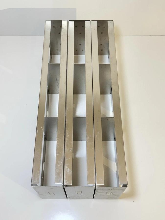 Used [Lot of 3] 3-Drawer Stainless Steel Cryo Freezer Strorage Rack Casette