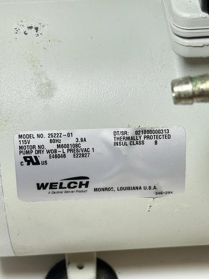 Used Welch / Gardner Denver - Laboratory Oil-free diaphragm vacuum pump 2522Z-01