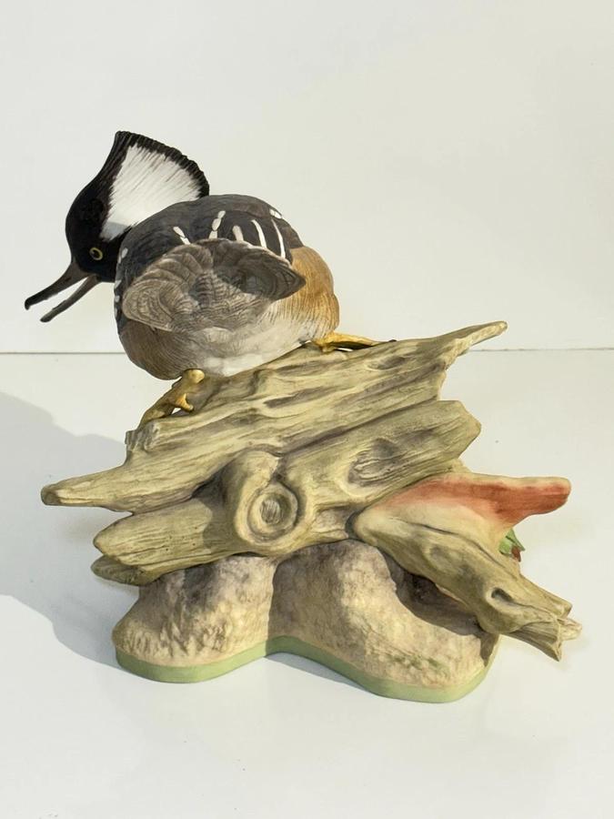 Used Boehm Limited Edition Porcelain Figurines - Pair of Hooded Mergansers Waterfowl