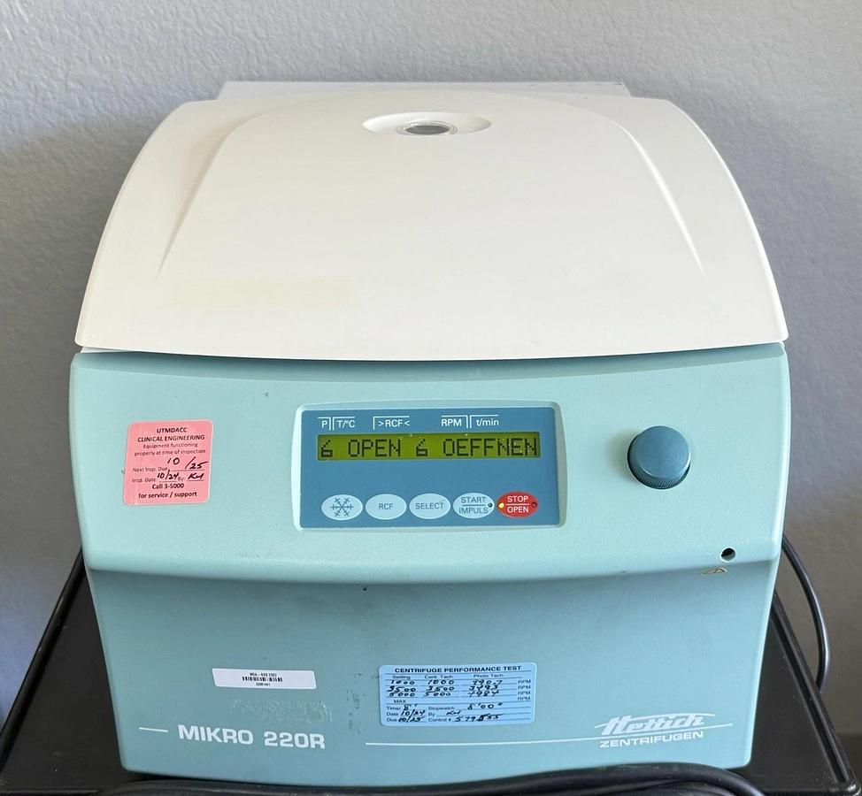 Used Hettich Zentrifugen MIKRO 200R Refrigerated Centrifuge