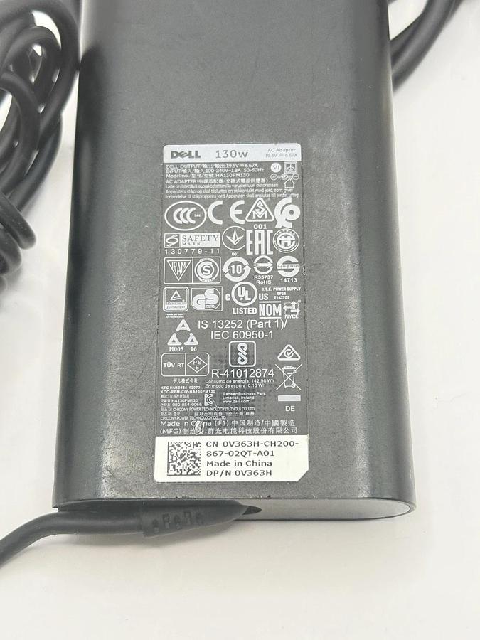 Used DELL 0V363H 130W Genuine Original AC Power Adapter Charger