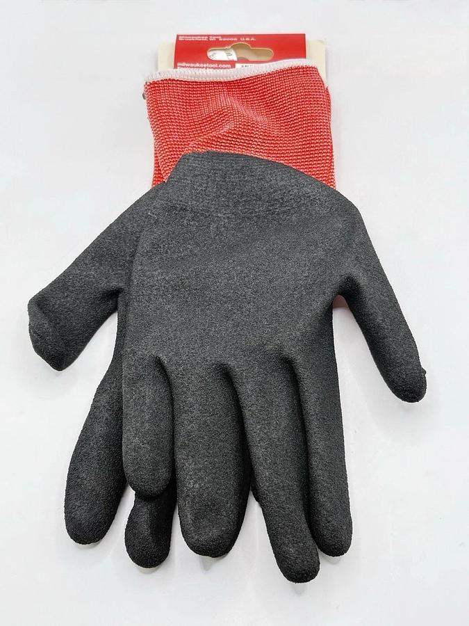 Used NEW 6 Pairs - Milwaukee 48-22-8902 Cut Level 1 Dipped Gloves, ANSI A1, Size: L