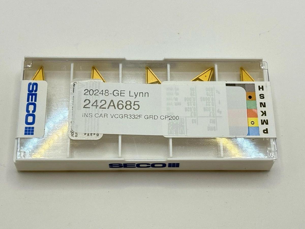 Used SECO Carbide inserts VCGR160408, CP200 / VCGR332 (EDP 72296)