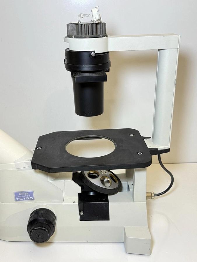 Used Nikon Eclipse TS100 Inverted Lab Microscope w/ Nikon UFX-II, Power Supply & Lamp