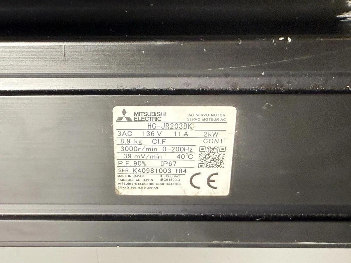Used Mitsubishi HG-JR203BK AC Servo Motor