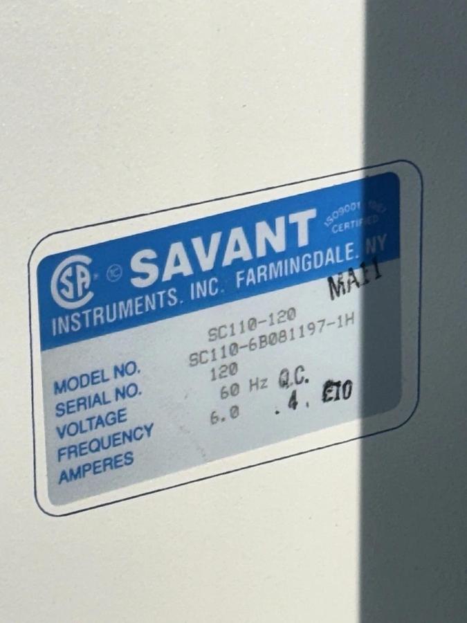 Used Savant SpeedVac SC110 120 Centrifuge Centrifugal Concentrator with Rotor