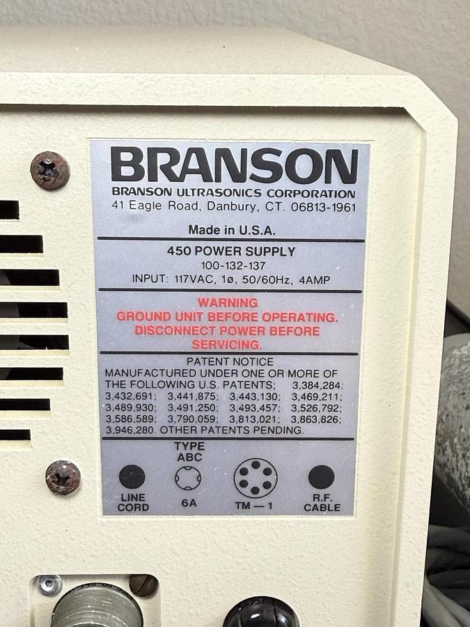 Used Branson Ultrasonics Sonifier 450 Ultrasonic Cell Disruptor with Horn