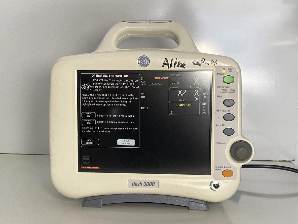 Used GE Medical Systems Dash 3000 Monitor 2035598-102