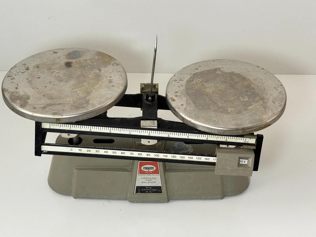 Used Ohaus Harvard Vintage 50's 60's Trip Balance Mechanical Beam Scale (2Kg - 5lb)